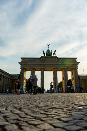 BERLIN, GERMANY - 07/08/2022: Brandenburg Gate in Berlin during daytime sunny time.のeditorial素材