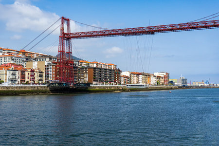 The Bizkaia suspension transporter bridge (Puente de Vizcaya) in Portugalete, Basque Country, Spain