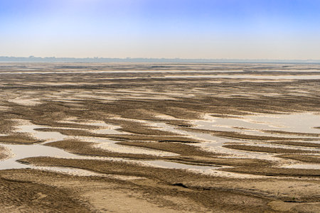 Sandbanks on the banks of the Padma River (Ganges) in the winter season.