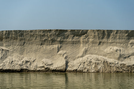 Sandy outcrop of the river bank