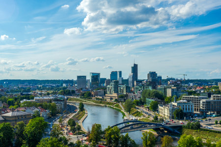 Cityscape of Vilnius, capital of Lithuania. View from the Gediminas Tower.の写真素材