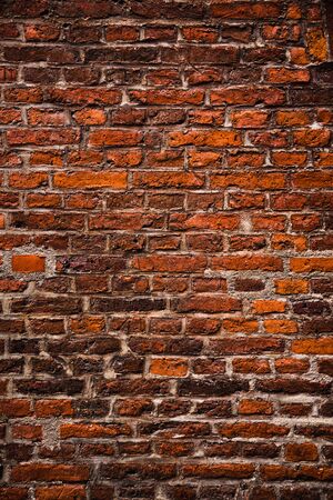 07/03-18, MÃ¶lndal, Sweden. Old rustic red brick wall full of texture and character.の写真素材