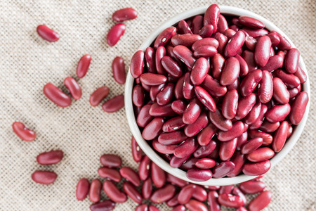 Red kidney bean in white bowl