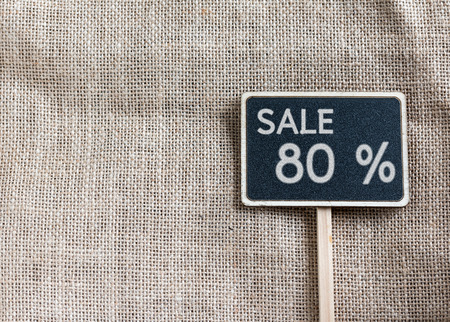 Sale 80 percent drawing on blackboardの写真素材