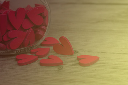 Heart Shape from wood in Bootle Glass , Vintage Styleの写真素材