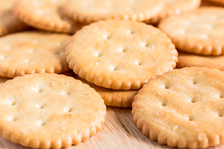 Biscuits background , selective focus