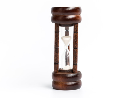 Hourglass on white background