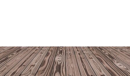 Wood grain floor texture with knots  in dark brown color tone isolated on white backgroundの写真素材