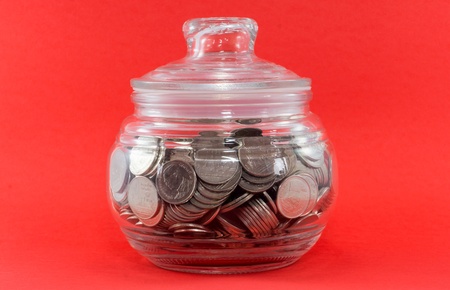 The picture of Thai coin in simple container