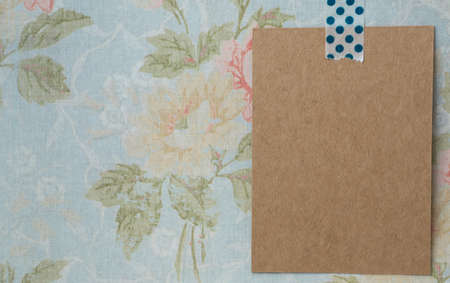 The recycle note paper that stick to vintage wallの写真素材
