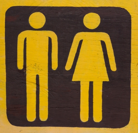 The male and female figure that is the toilet sign in yellow colorの写真素材