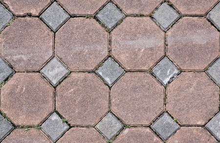 The pattern style picture of two shape bricks on footpathの写真素材