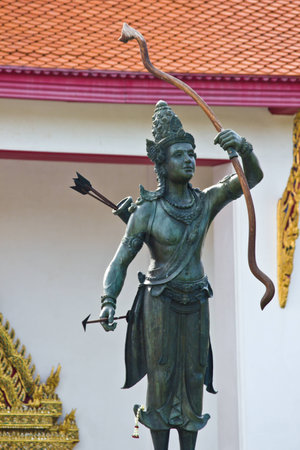 BANGKOK MAY 8  Metal statue name is Rama of Hinduism at National museum on May 8,2013 in Bangkok の写真素材