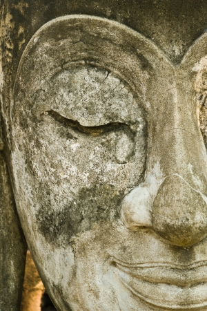 THAILAND APRIL 27:Dirty slough of statue like eyes drop property public at National museum on April 27,2013 in Ayutthaya province Thailandの写真素材