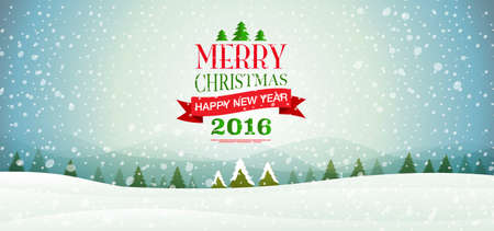 Greeting card with snowman and snowfall, Merry Christmas,vector Illustrationのイラスト素材