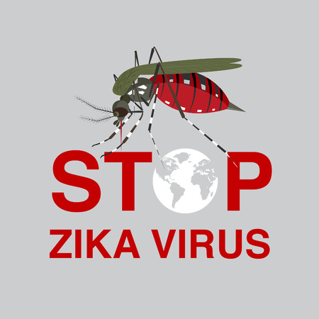 stop mosquito ,zika virus, flat icon designのイラスト素材