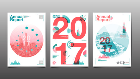annual report 2017, template layout design,  cover book. vector illustration,presentation abstract flat background.のイラスト素材