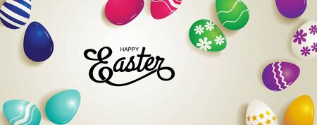 Happy easter, typography, vector illustration.のイラスト素材