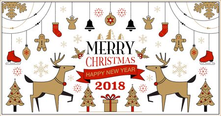 Merry Christmas design Vector Illustration.のイラスト素材