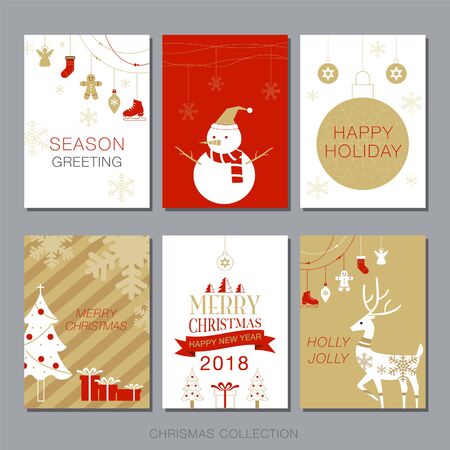 Christmas Card Collection setのイラスト素材