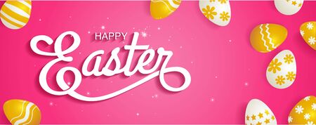 happy Easter, Template Banner, Vector Illustration.のイラスト素材
