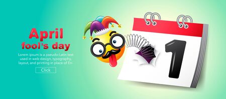 April fool's day, Typography, Colorful design template, vector illustration.のイラスト素材