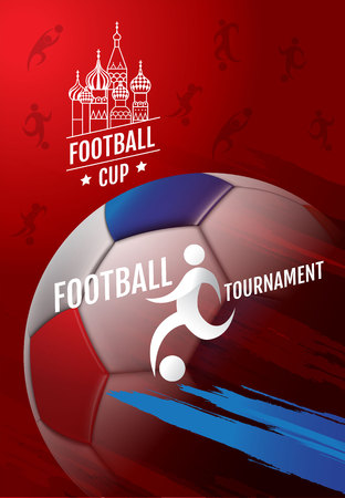 Football tournament, Soccer, cup, Design Background Template, Vector Illustration.のイラスト素材