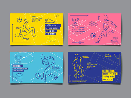 Template Sport Layout Design, Flat Design, single line, Graphic Illustration, Football, Soccer, Vector Illustration.のイラスト素材