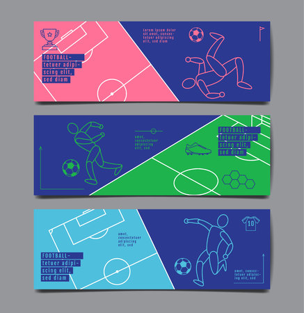 Template Sport Layout Design, Flat Design, single line,  Graphic Illustration, Football, Soccer, Vector Illustration.のイラスト素材