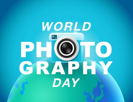 World photography day , eventÂ , vector, banner, logo, Typography.のイラスト素材