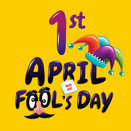 April fool's day, Typography, Colorful, flat designのイラスト素材