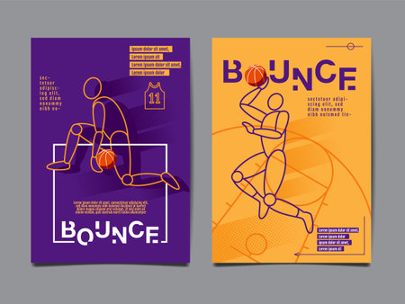 Collection of basketball, layout design, sport bannerのイラスト素材
