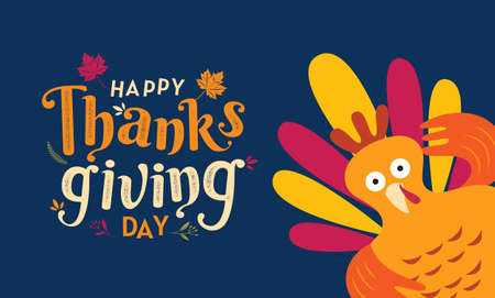 Happy Thanksgiving, Autumn, Typography, Calligraphy design, vector illustration.
