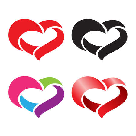 heart icon set, vector illustrationのイラスト素材