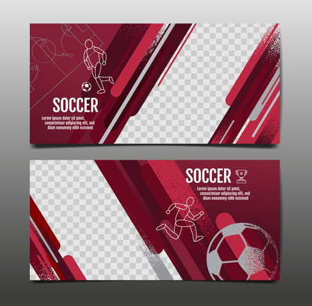 Soccer Tournament, Football banner, Sport layout designのイラスト素材
