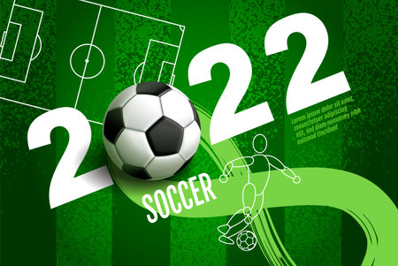 soccer 2022 , football  banner template , Sport concept backgroundのイラスト素材