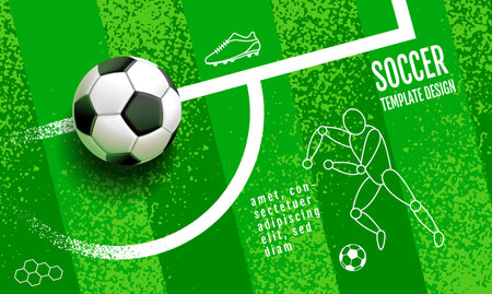 soccer banner template , football Sport ,2022  concept backgroundのイラスト素材