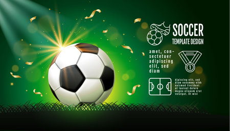 Soccer Template design , Football banner, Sport layout design, green Theme, vector illustrationのイラスト素材