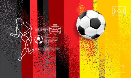 soccer banner template , germany flag, texture grunge, football cup, illustration vectorのイラスト素材