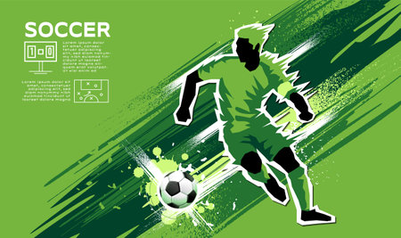 Soccer bannerTemplate , Football , layout design, green themeのイラスト素材