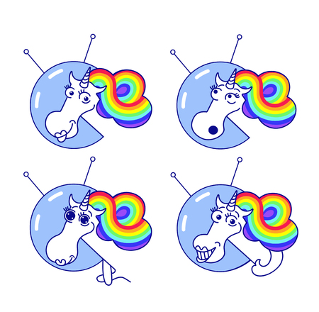 Colorful unicorn illustration.のイラスト素材