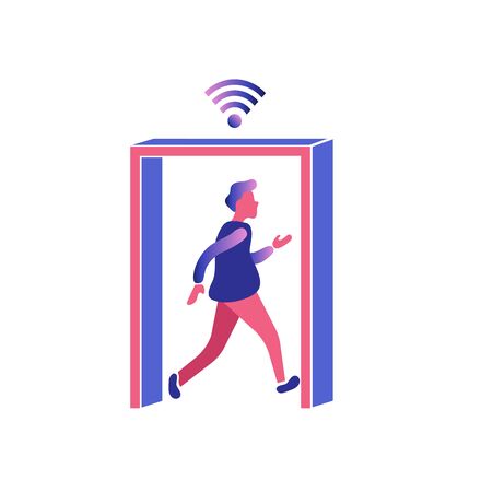 WI-fi connection.internet concept.Vector illustration, communicate through internet.Virtual relationships, online dating and social networking concept.のイラスト素材