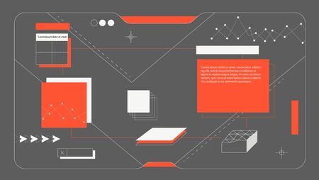 Hud ui gui futuristic frame.different screens.technology interface screen.User elements set.High tech for video game.Sci-fi concept design.Warning cyber.Data space dashboard vurtual display.Greyのイラスト素材