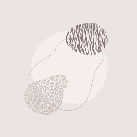 African wild animal skin background.Textile tiger, leopard, zebra, giraffe.Print vector.Web graphic design.Safari abstract border.Decorative boho minimal style.Pastel gentle color. Backdrop tribal.のイラスト素材