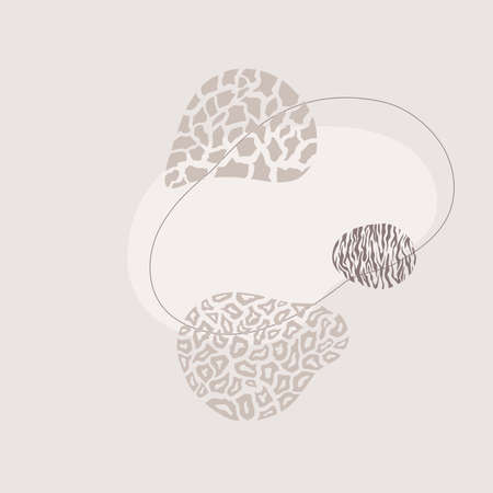 African wild animal skin background.Textile tiger, leopard, zebra, giraffe.Print vector.Web graphic design.Safari abstract border.Decorative boho minimal.Pastel gentle color. Backdrop tribal.のイラスト素材