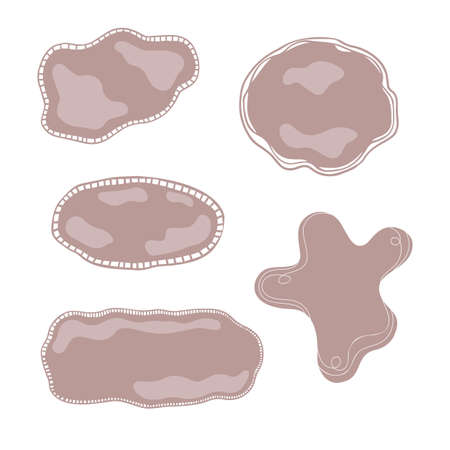 Brush stroke decorative shape.grange background sticker.Pottery making.studio ceramic.decoration for wall .web element decor.isolated paint acrylic stripe.clay tablets for web hand drawnのイラスト素材