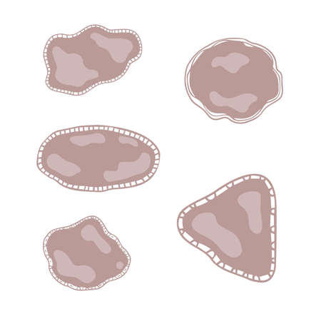 Brush stroke decorative shape.grange background sticker.Pottery making.Hand made studio ceramic.decoration for wall .web element decor.isolated paint acrylic stripe.clay tablets for webのイラスト素材