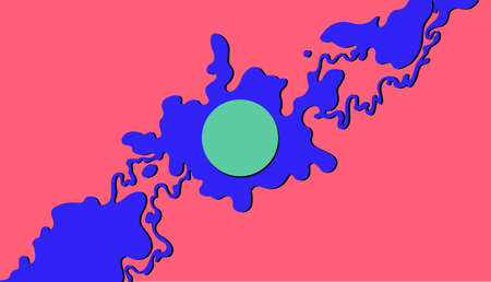 Creative vertical cover design.Social media banner template. Mockup for stories, post, blog, sale promotion. Abstract modern pink shapes, line background for web. horizontal pink blue liquid. Roundのイラスト素材