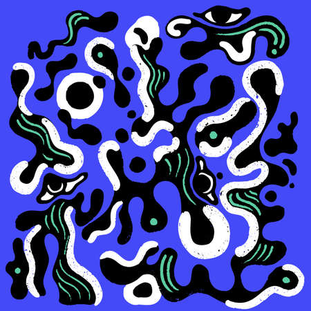 Creative cover design.Social media banner template. Editable mockup for stories, post, blog, sale and promotion. Abstract modern blue shapes, line background design for web mobile app.hand drawnのイラスト素材