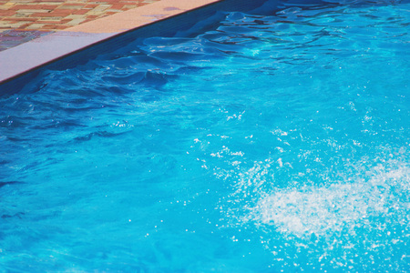 Water splash in the pool